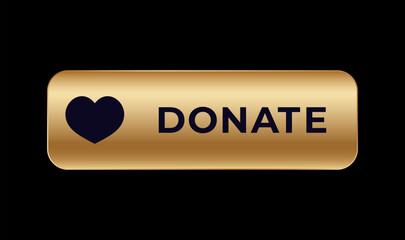 Golden donation button with a heart icon, inviting contributions for charity and support initiatives.