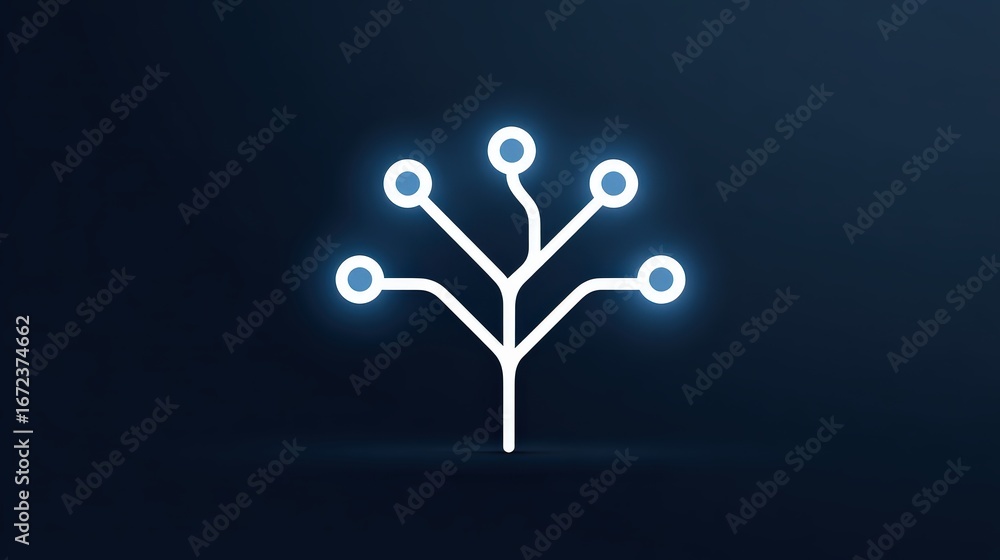 Aufkleber glowing brain circuit icon representing artificial intelligence and value in innovative design
