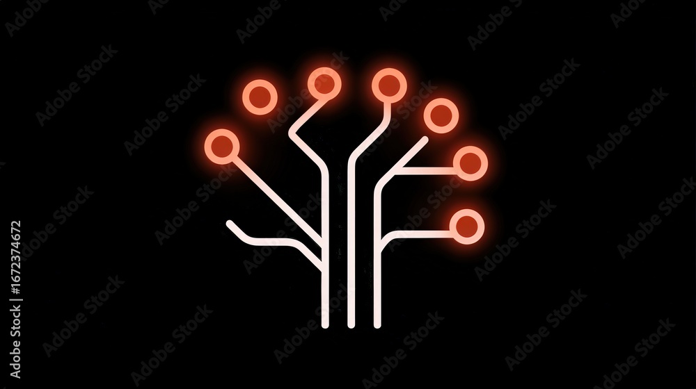 Aufkleber glowing brain icon with circuit design representing artificial intelligence and innovation concepts