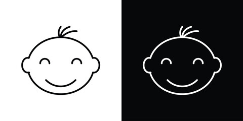 Baby boy icon in editable stroke. EPS 10 vector illustration.