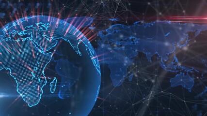 Global connections digital interface and data processing concept digitally generated video - Powered by Adobe