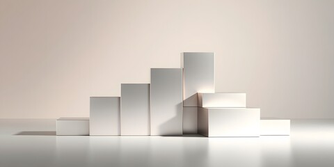 abstract Economic growth visualization background with layered steps of stairway ascending diagonally representing success and growth in business