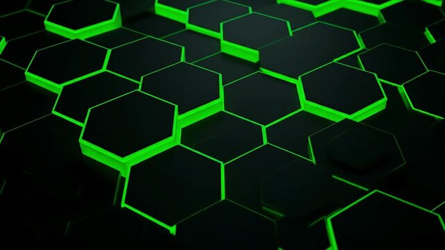 Abstract green hexagon pattern background