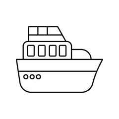 Paper Plane lineal icon with white background vector stock illustration