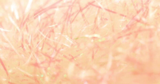 Yellow Color Glitter Crinkle Raffia Close Up Video in 4K 60fps