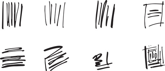 Brush set. Hand drawn vector illustration	