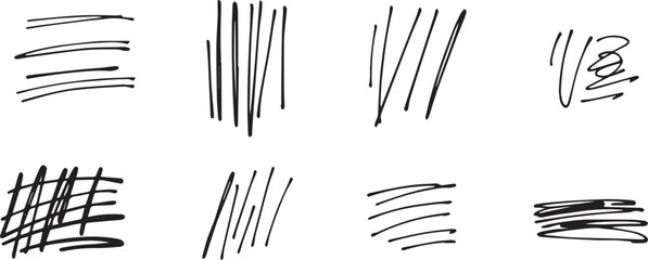Brush set. Hand drawn vector illustration	