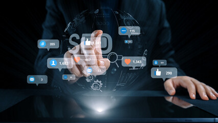 Social media marketing strategy with engagement metrics. Social marketing boosts media visibility....