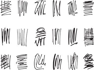 Brush set. Hand drawn vector illustration	