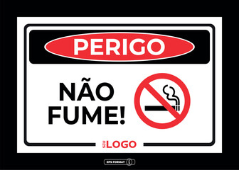 Placa informativa e de segurança