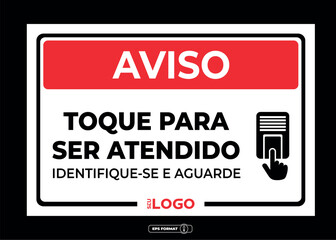 Placa informativa e de segurança