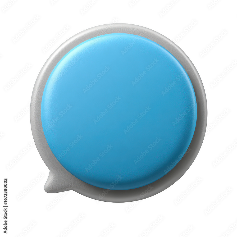 Aufkleber blue button round icon with speech bubble background modern design communication concept digital int