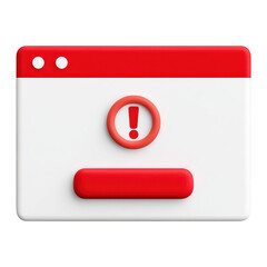 Red alert icon error message web interface notification symbol exclamation mark user interface warning sign digital alert popup window computer screen red and white minimal design flat style