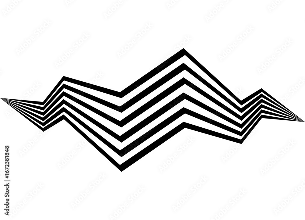 Poster vector pattern of sharp parallel retro lines black on white background. broken design element. abstr