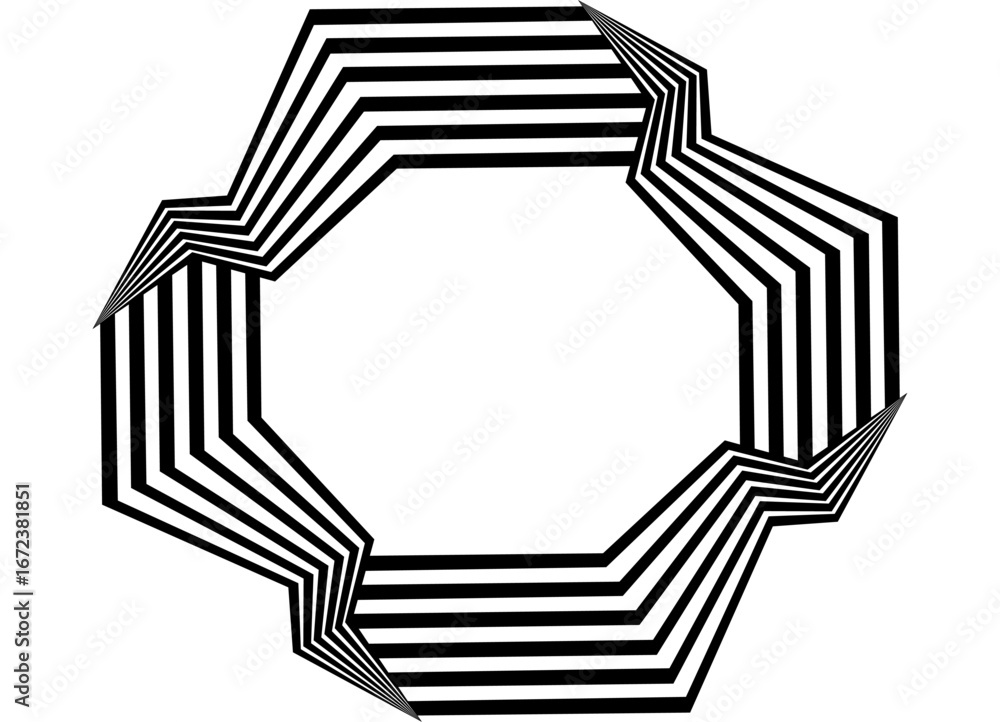 Poster vector pattern. frame of black parallel retro lines on a white background. broken design element. ve