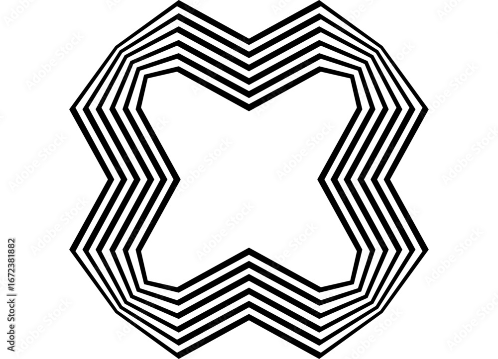 Poster vector pattern. frame of black parallel retro lines on a white background. broken design element. ve