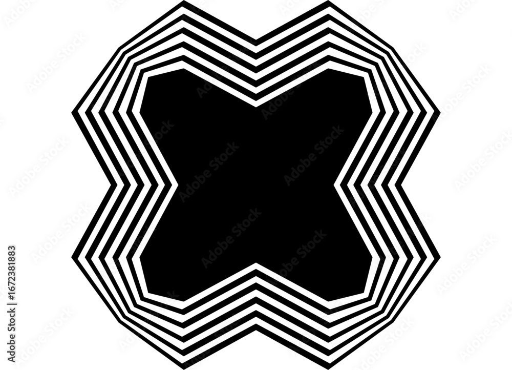 Poster vector pattern. frame of black parallel retro lines on a white background. broken design element. ve