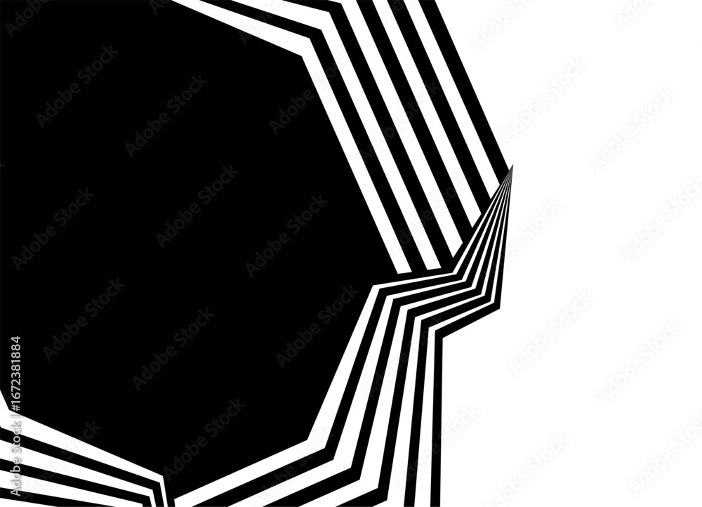 Poster transition from black to white vector pattern of parallel retro lines. broken design element. sporty