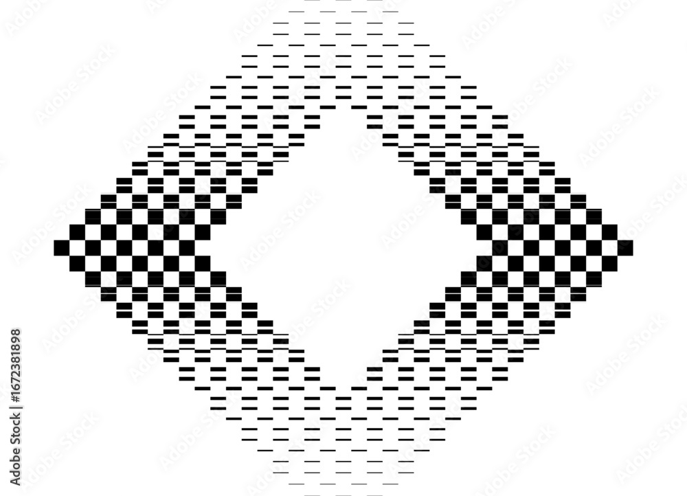 Poster square frame. vector pattern of small black pixels on a white background. checkered design element. 
