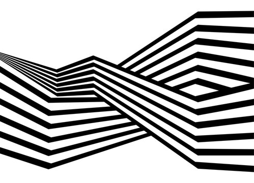 Vector pattern of intertwined parallel retro lines. Broken Design Element. Sporty Vector background for covers, advertising, packaging. Broken ribbons