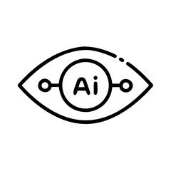 AI Eye Icon for Vision, Artificial Intelligence, and Technology