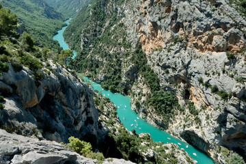 Calanque de morgiou, turquoise waters flowing through steep cliffs in southern France