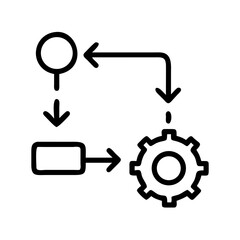Automation Process Icon Workflow Technology Industrial System Efficiency Illustration