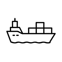 Obraz premium Cargo Ship Icon for Shipping, Logistics, and Maritime Transport