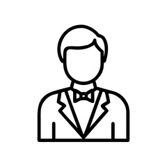 Groom Icon for Wedding, Marriage, and Bridal Celebration Illustration