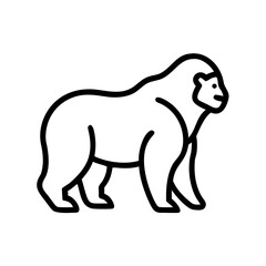 Gorilla Icon for Wildlife, Nature, and Animal Illustration
