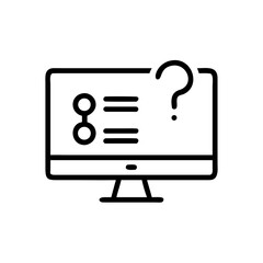 Online Quiz Icon for Education, Learning, and E-Learning Platforms