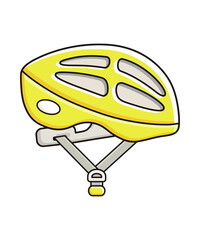 Vibrant Yellow Cycling Helmet Illustration for Safety and Style Sporty Head Protection with Modern Design and Secure Fit