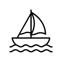 Sailing Boat Icon Vector Illustration for Marine and Summer Travel Design
