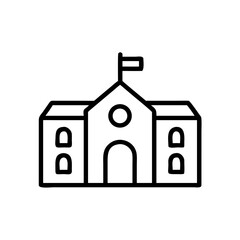 University Icon Vector Illustration for Education and Academic Building Design