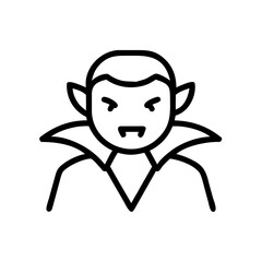 Vampire Icon Vector Illustration for Halloween and Fantasy Character Design