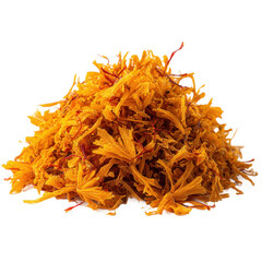 Obraz premium Dried saffron spice pieces isolated [Transparent Background PNG].