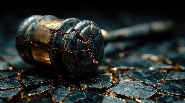 Courtroom gavel cracked symbolizes broken justice system unfair trials legal reform imbalance authority ethics violation corruption public trust accountability rights protection law