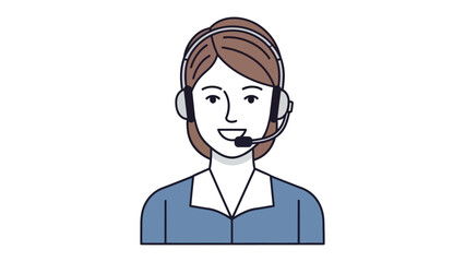 Cheerful Support: A supportive and smiling customer service representative, with a headset, ready to offer friendly assistance and guidance.