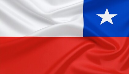 Chilean flag with white-red bands and blue square with white star.