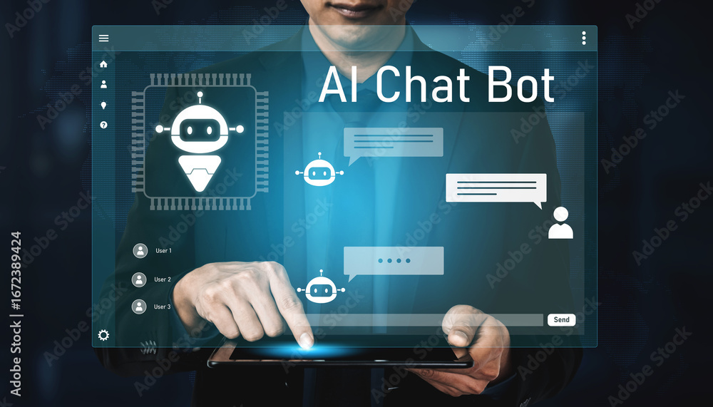 Aufkleber ai chatbot interface facilitates communication, chatbot, and ai interaction for automated user suppo