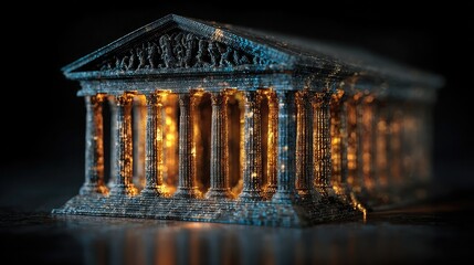 Criminal evidence analysis under justice-themed light projection symbolizes forensic fairness, truth search, law process, ethics structure, governance compliance accountability enforcement