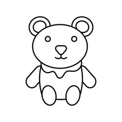 Teddy Bear lineal icon with white background vector stock illustration