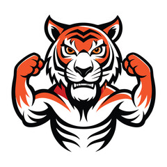 Obraz premium Fierce Tiger Mascot Showing Strength