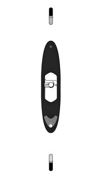 Dark gray surfboard graphic