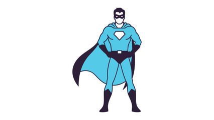 Courage in Color: A Strong figure in a superhero costume, standing poised and confident. The clean lines and solid hues convey the bold essence of a hero.