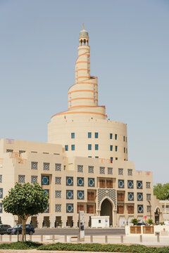 Spiral minaret of the Katara Mosque in Doha Qatar