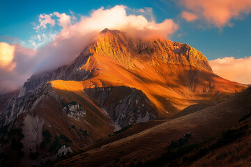 sunset in the mountains