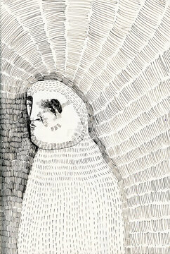 Man with a pattern on the background
