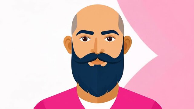 Man with bold beard and bald head portrait