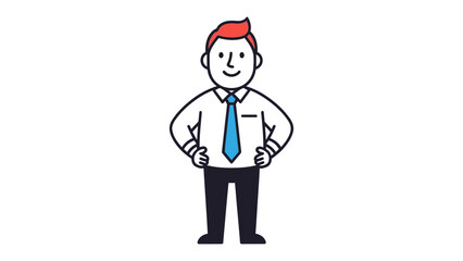 Confident Business Man: A poised business man with a red hair confidently stands, with a smart, professional look, radiating competence and approachability